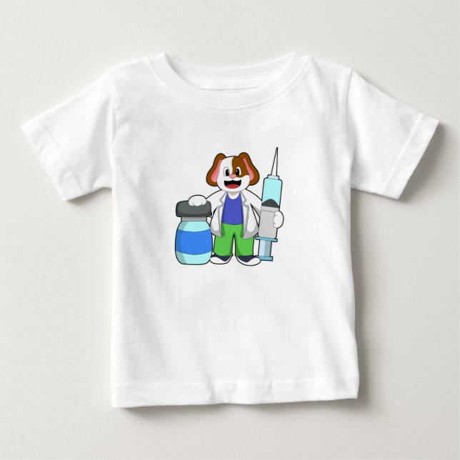 Hund som Doktor med sprutan T Shirt (Framsida)