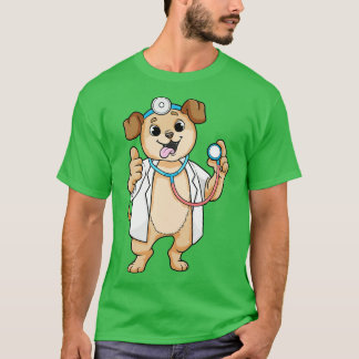Hund som Doktor med Stethoscope T Shirt