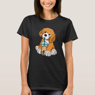 Hund som dricker tugga-tea-djur med Boba Tea T Shirt