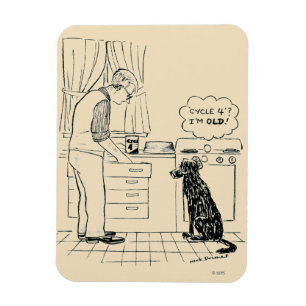 Hund som får äldre magnet