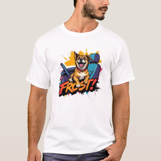 Hund som försöker ingå i konversationen om framsät t shirt (Framsida)