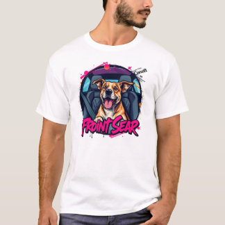 Hund som försöker ingå i konversationen om framsät t shirt