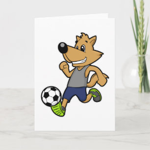 Hund som fotbollsspelare vid fotbollsspelaren kort