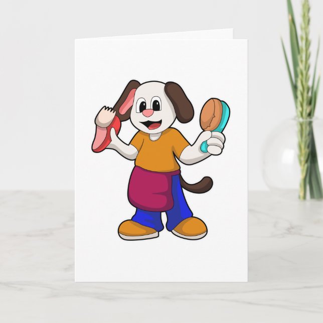 Hund som frisör med rakhyvel kort (Framsida)