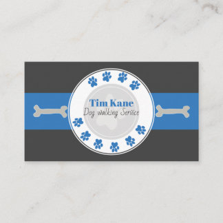 Hund som går tasstrycklogotypen visitkort
