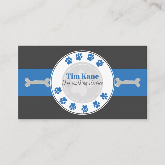 Hund som går tasstrycklogotypen visitkort (Framsida)