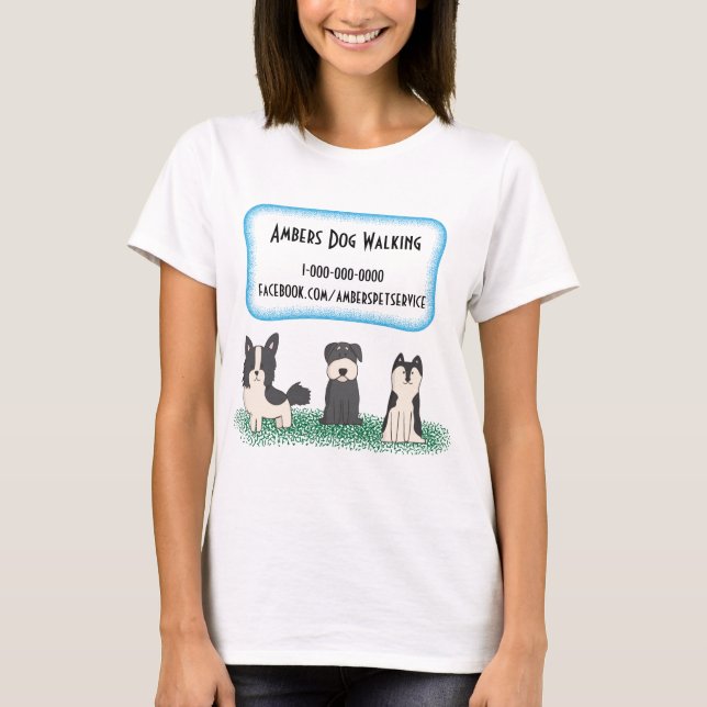 Hund som går tjänste- gulliga valpdjur för husdjur t shirt (Framsida)