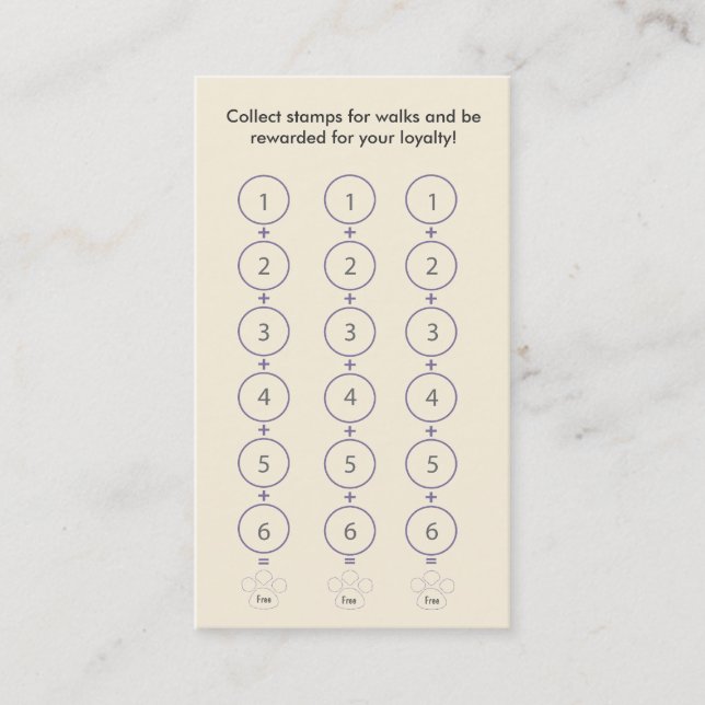 Hund som går visitkorten lojalitetskort (Framsida)