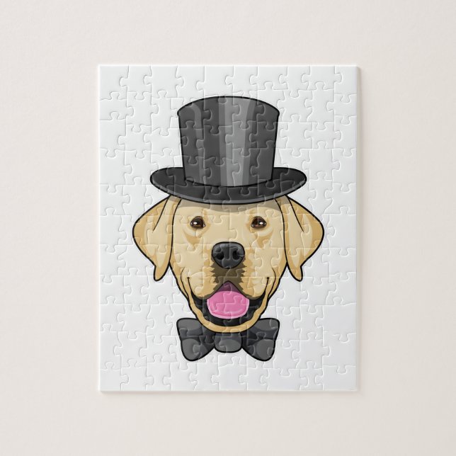 Hund som Groom med fält Pussel (Vertikal)