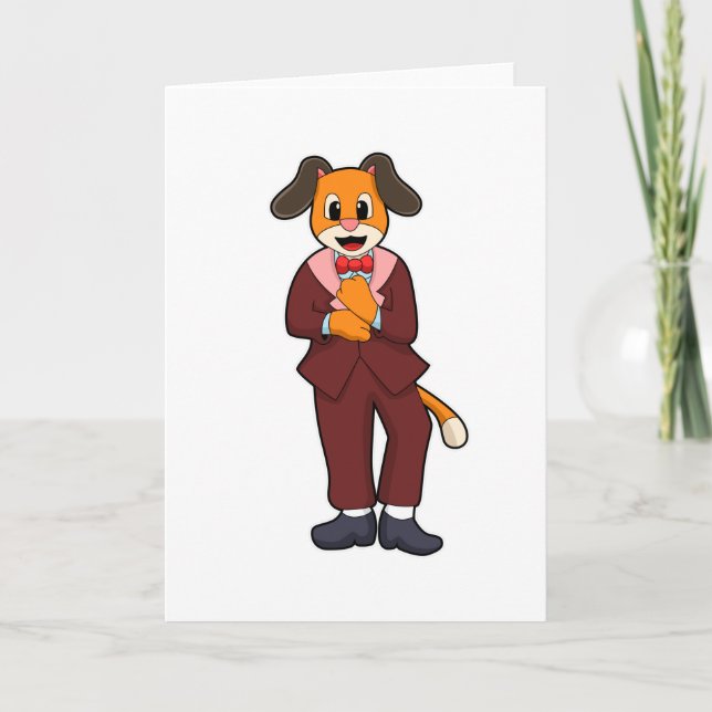Hund som Groom med Kostym Kort (Framsida)
