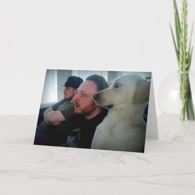 Hund som håller ögonen på med vänner kort (Framsida)