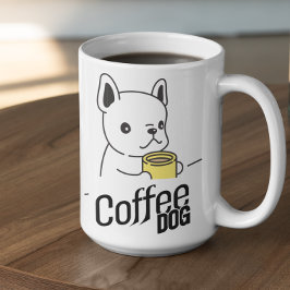 Hund som har kaffe mugg säger Coffee Hund