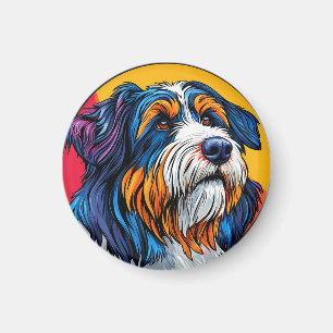 Hund som illustrerar livfull kreativitet magnet