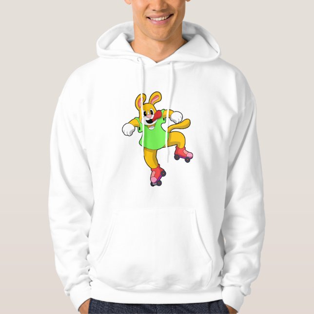 Hund som infogad Skater med textbundna skal Hoodie (Framsida)