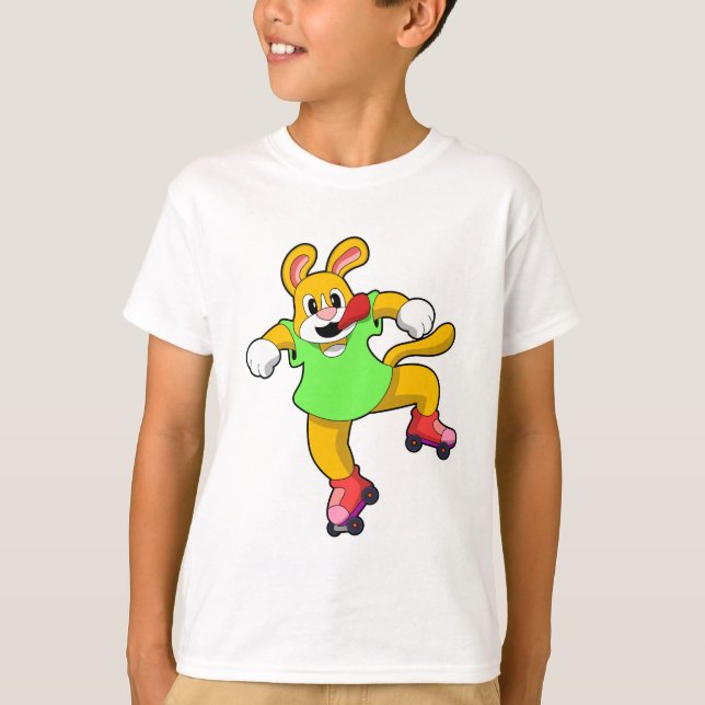 Hund som infogad Skater med textbundna skal T Shirt (Framsida)