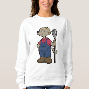 Hund som jordbrukare med kummel och hatt t shirt