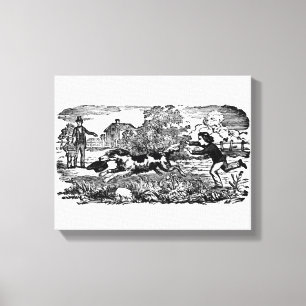Hund som kör antika husdjurskonst som segrare canvastryck