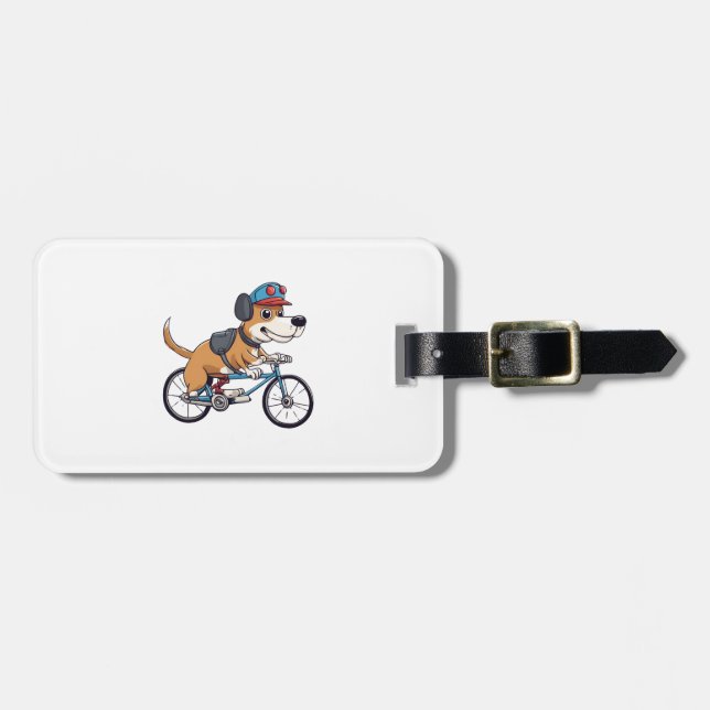 hund som kör en cykel bagagebricka (Horisontell Framsida)