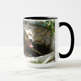 Hund som kyler i vattenmugg mugg