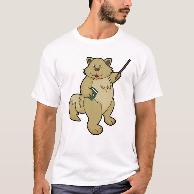Hund som lärare med Bok & pekare T Shirt (Framsida)