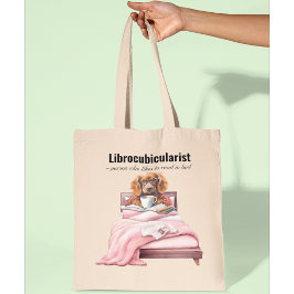 Hund som läser i påsar i påsar i bok i säng tygkasse