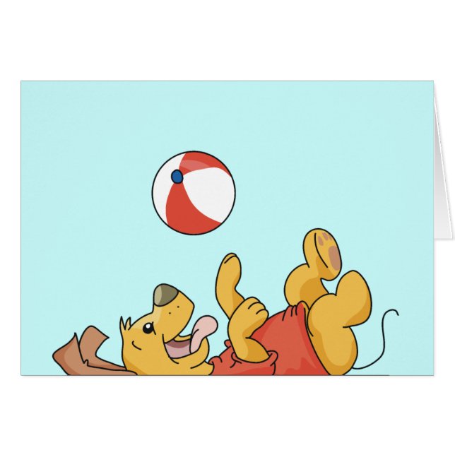 Hund som leker med bollTshirts och gåvor Hälsningskort (Framsidan Horizontal)