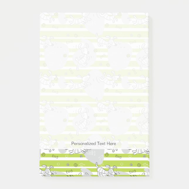 hund som leker mönsterbakgrund post-it block (Framsida)