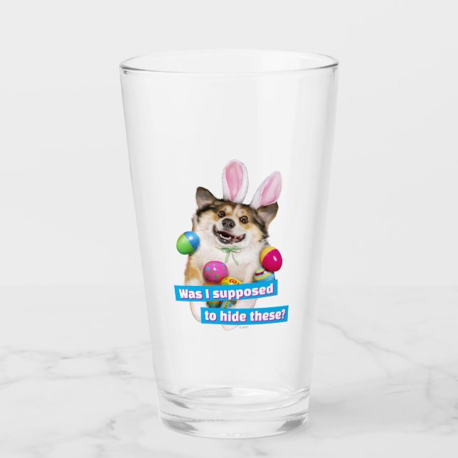Hund som ligger på påskägg glaskopp (Framsida)