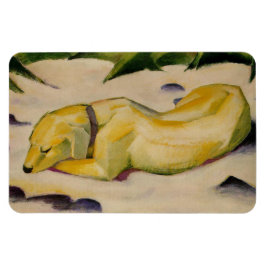 Hund som Ljuger i Snö (av Franz Marc) Magnet