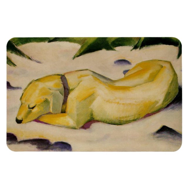 Hund som Ljuger i Snö (av Franz Marc) Magnet (Horisontell)