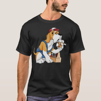 Hund som mekaniker med verktyg box och verktyg 2 t shirt