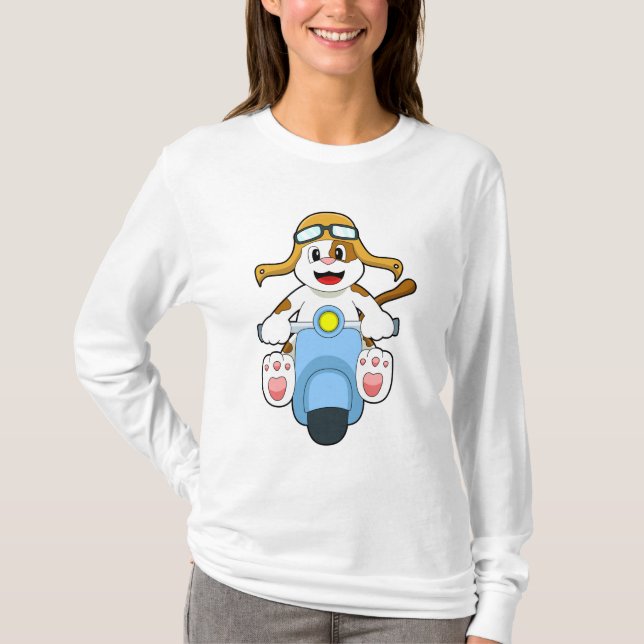 Hund som motorcyklist med skoter.PNG T Shirt (Framsida)