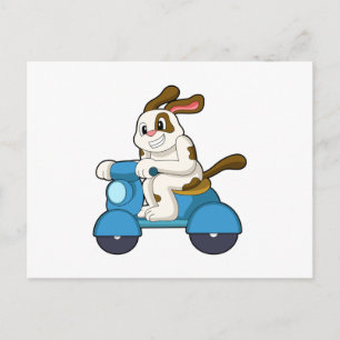 Hund som motorcyklist med skoter.PNG Vykort