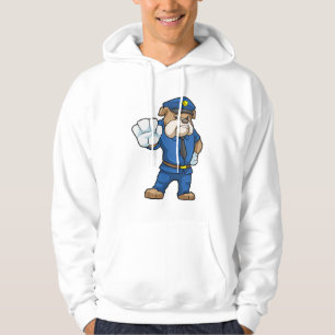 Hund som polistjänsteman med polisiär uniform hoodie