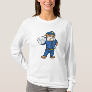 Hund som polistjänsteman med polisiär uniform t shirt