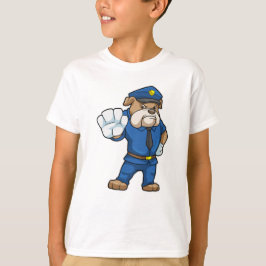 Hund som polistjänsteman med polisiär uniform t shirt