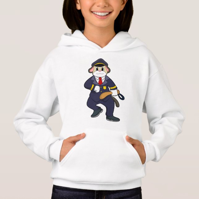 Hund som polistjänsteman med polisiär uniform t shirt (Framsida)
