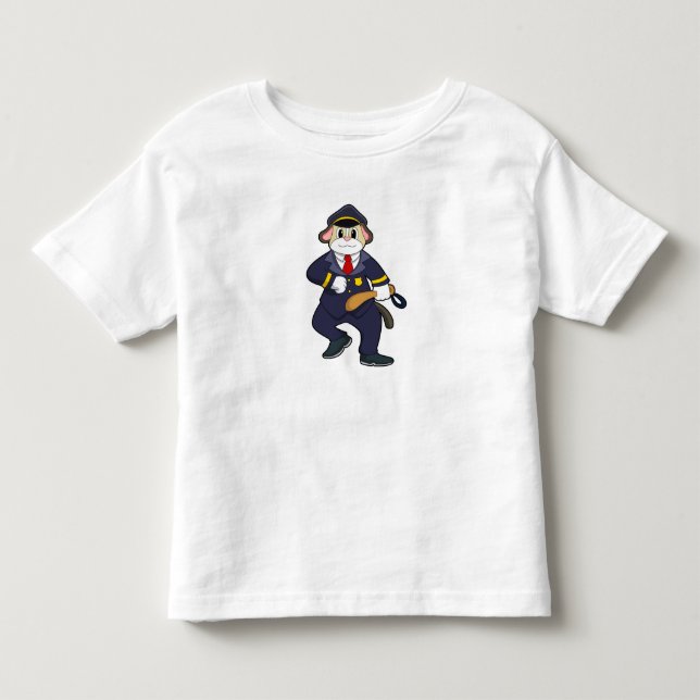 Hund som polistjänsteman med polisiär uniform t shirt (Framsida)