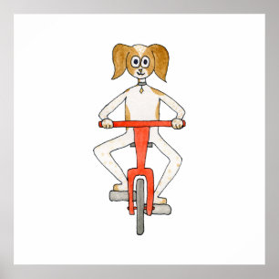 Hund som rider en Bike. Poster