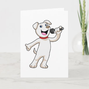 Hund som sångare med mikrofon kort