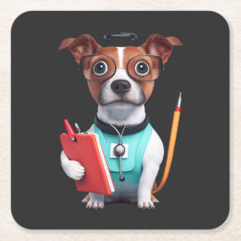 Hund som sjuksköterska, Hund som sjuksköterska Underlägg Papper Kvadrat