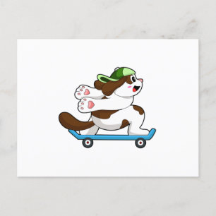 Hund som skateboardåkare med skateboard vykort
