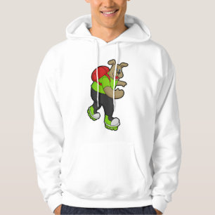 Hund som Skater med infogade skal och ryggsäck Hoodie