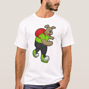 Hund som Skater med infogade skal och ryggsäck T Shirt