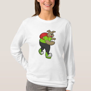 Hund som Skater med infogade skal och ryggsäck T Shirt