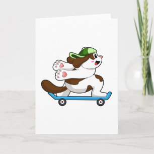 Hund som Skater med Skateboard Kort