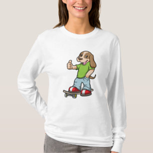 Hund som Skater med Skateboard T Shirt