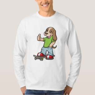 Hund som Skater med Skateboard T Shirt