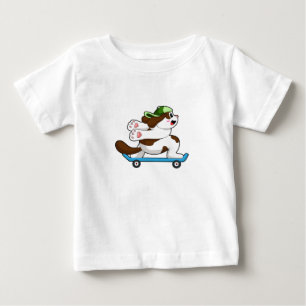 Hund som Skater med Skateboard T Shirt