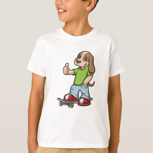 Hund som Skater med Skateboard T Shirt